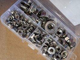 100 Stk. Flanschmuttern Sortiment 100-teilig M3-M10 NEU