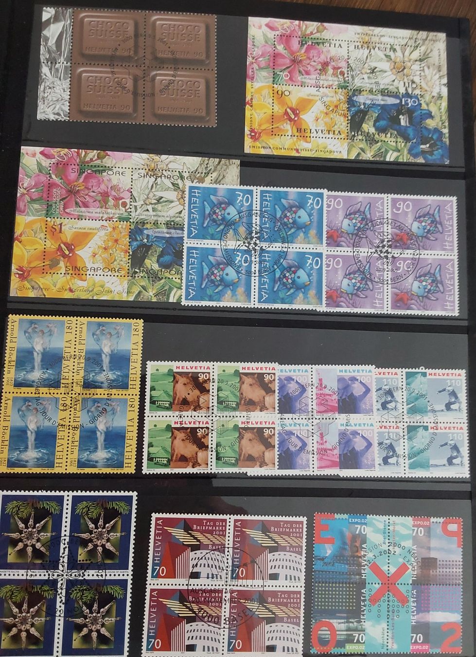 Tous les timbres: Ü. 100 Stk. Viererblocks, Blocks etc. 1998-2004, ET – D'occasion à Münchwilen AG par Nesar 6