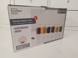 Gewürzdosen-Set, 12x Dose Inhalt je 130ml mit 2x Halterung