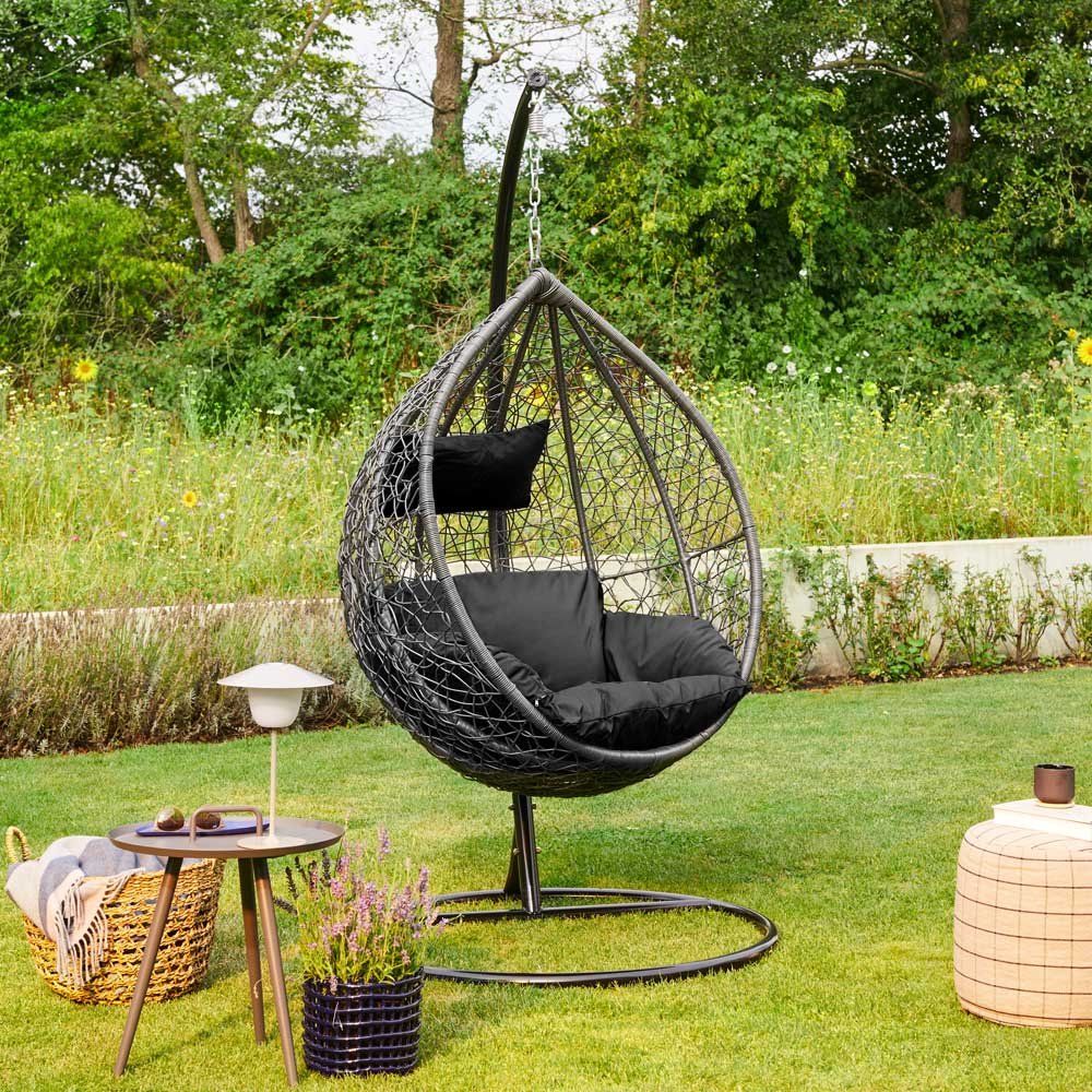 Gartenhängesitze: Polyrattan Hängesessel CUBA SCHWARZ - inkl. Regenabdeckung – Neu und originalverpackt aus Wallenwil von toesstal-vertrieb 2