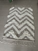 Boho Teppich - beige/braun Muster mit Fransen