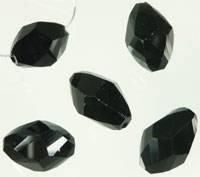 5 Glasperlen facettiert jet schwarz  15x10mm