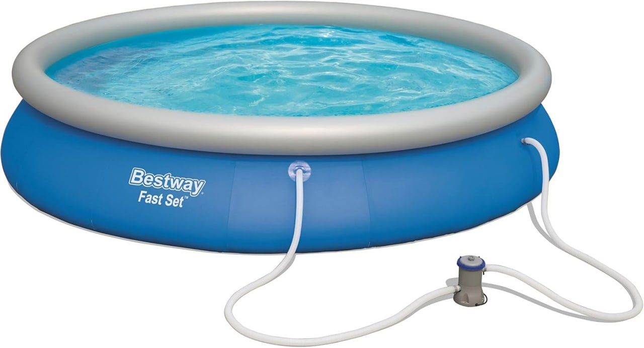Bestway Piscine: Bestway Pool Fast Set 457x84 inkl. Filterpumpe – Usato da Dübendorf venduto da steve131190