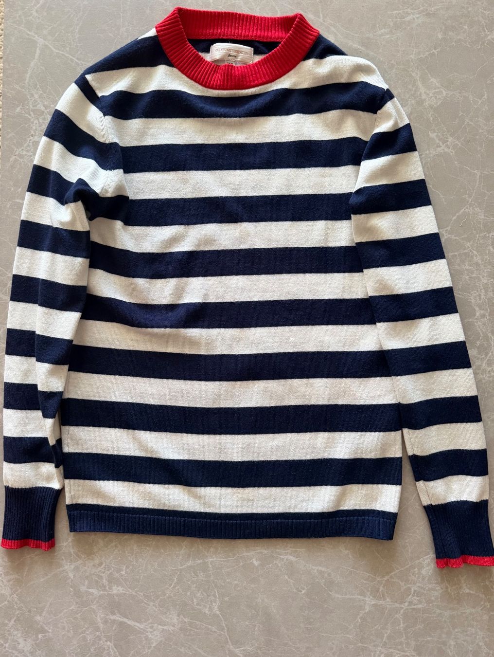 Pullover & Sweatshirts: Striped Sweater GIANNI FERAUD Navy White Red Size 36 – Gebraucht aus Zürich von Victoria_T 2