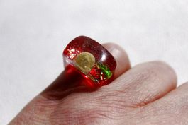 Vintage Space-Age - Ring mit Muschel, Seestern, Seeigel, usw
