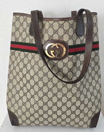 Gucci Schultertasche Supreme Tote Bag Braun Leder  
