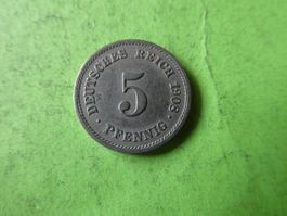 Dt. Reich 1908 E, 5 Pfennig