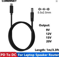USB-C Adapter Powerkabel 12V 1m für Synthesizer,LED Streifen
