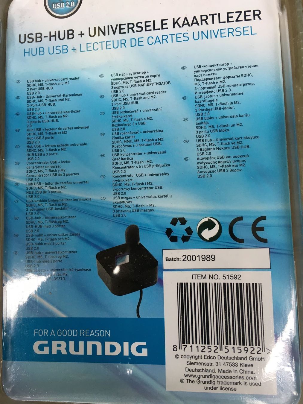 Hub & Switch: USB Hub Kartenleser Card Reader Grundig SDHC MS T-flash M2 – Nuovo e nell'imballaggio originale da Kloten venduto da Thaipc 3