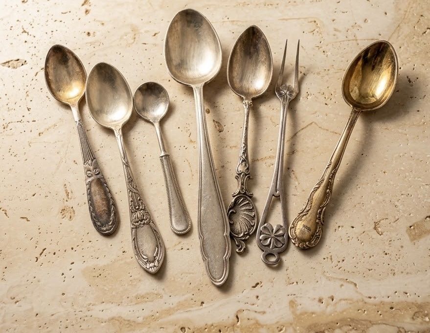 Löffel: Set of mixed 7 silver plated spoons  – Gebraucht aus Forch von ays_5lbc