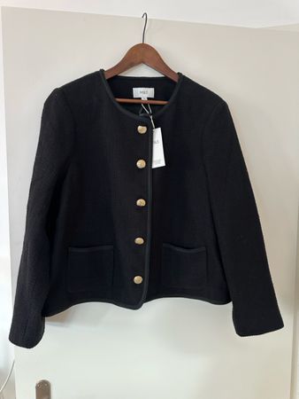 NEW M&S Black Tweed- style jacket size 50