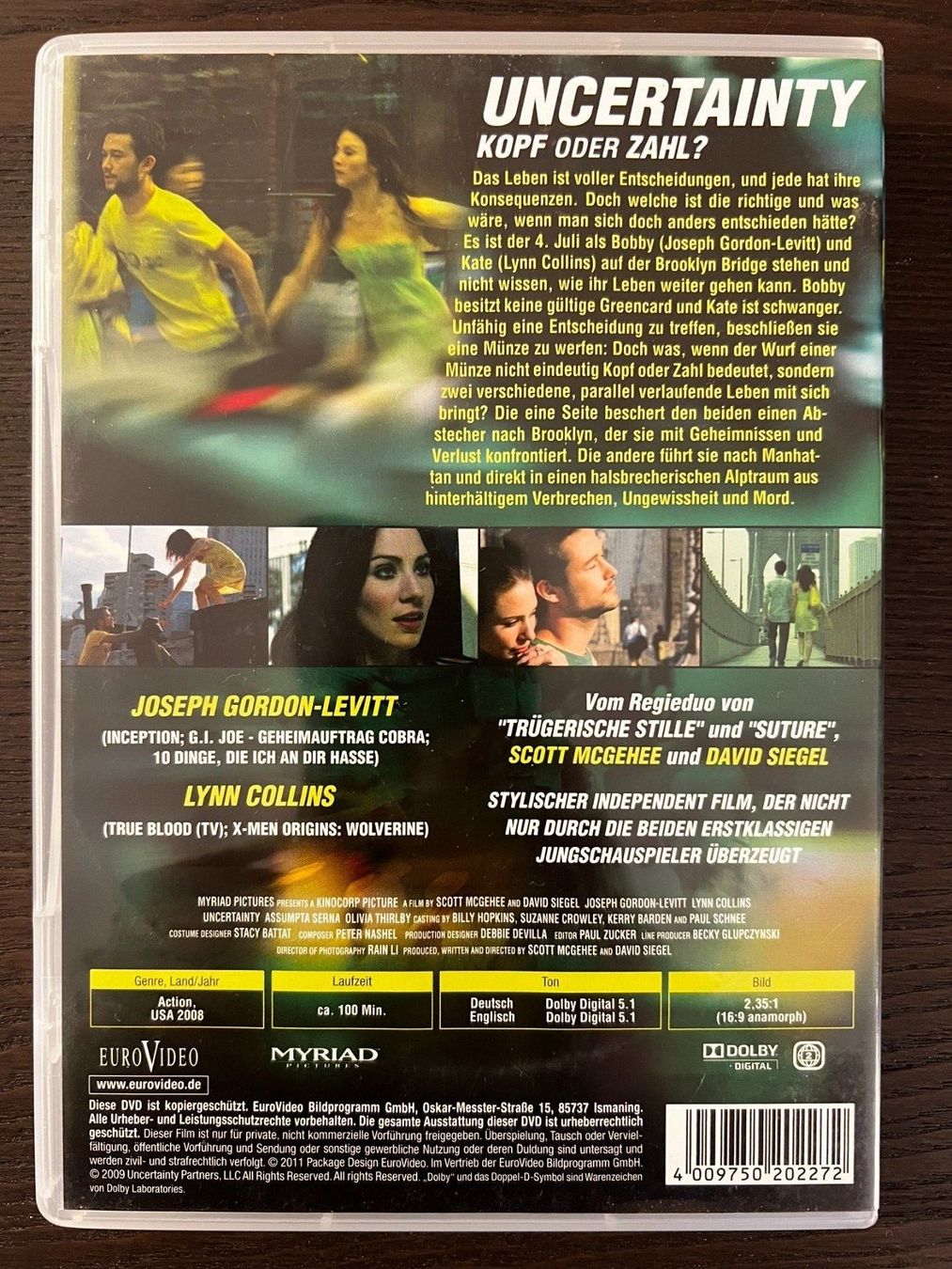 Tutti i DVDs: Uncertainty: Kopf oder Zahl? – Usato da Zürich venduto da FilmFreunde 1