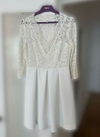 Claudie Pierlot Spitzenkleid écru