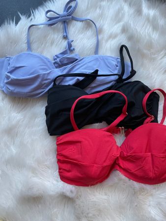 Sommer Bikini Set, drei Oberteile, versch. Farben