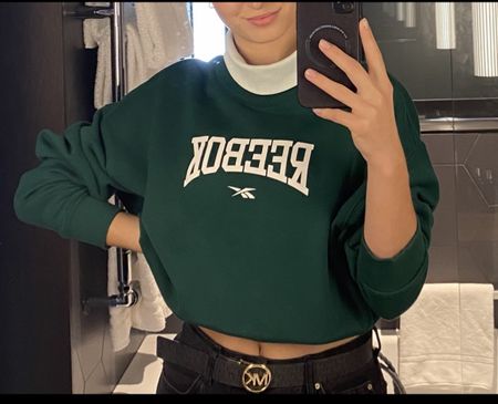 Reebok vintage Dark Green Cotton Sweatshirt - Women's Size M