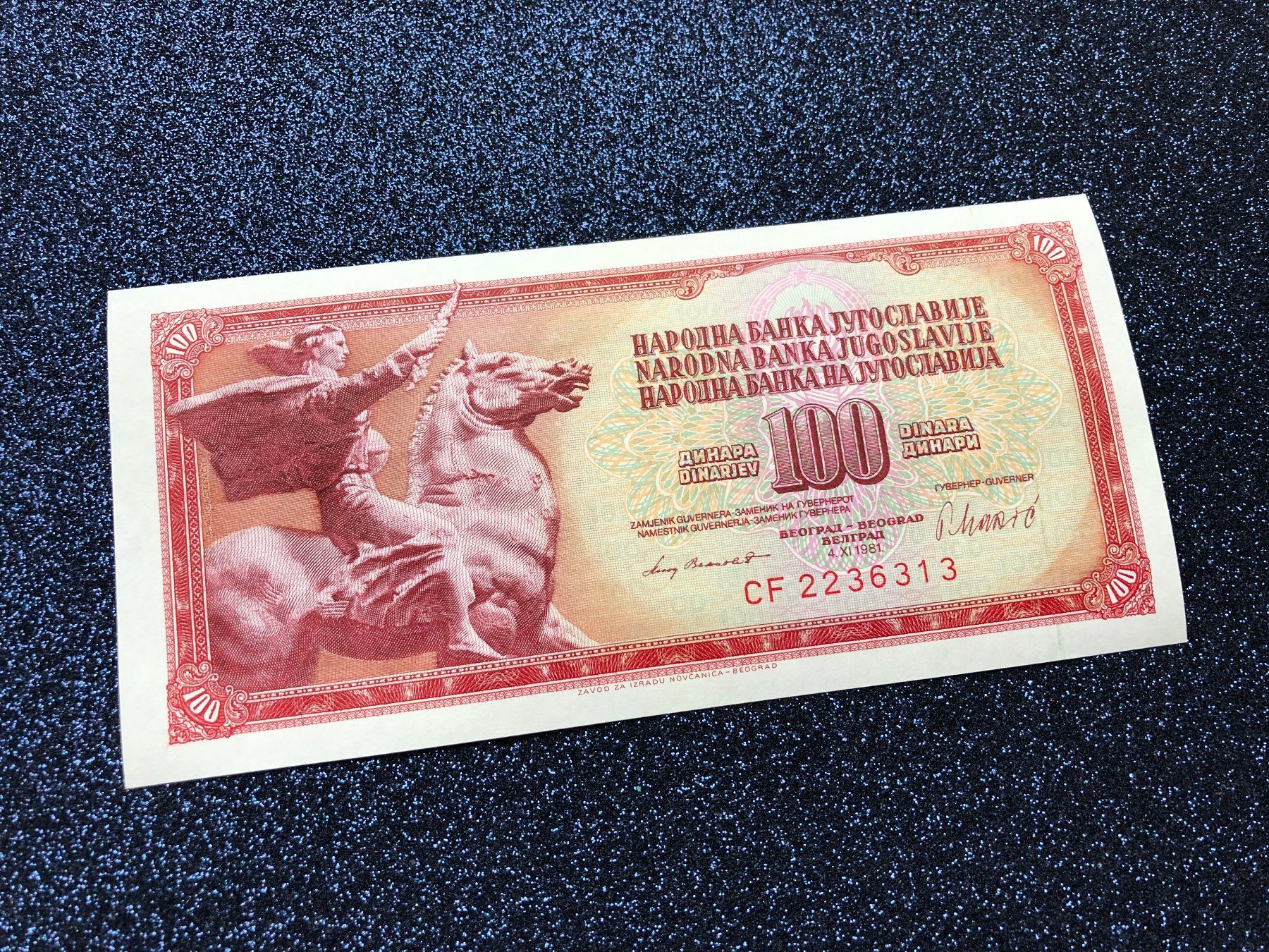 Banconote: Belgrad 1981 - Jugoslawien - 100 Dinara UNC – Nuovo e nell'imballaggio originale da Pfäffikon SZ venduto da Sieben77 3