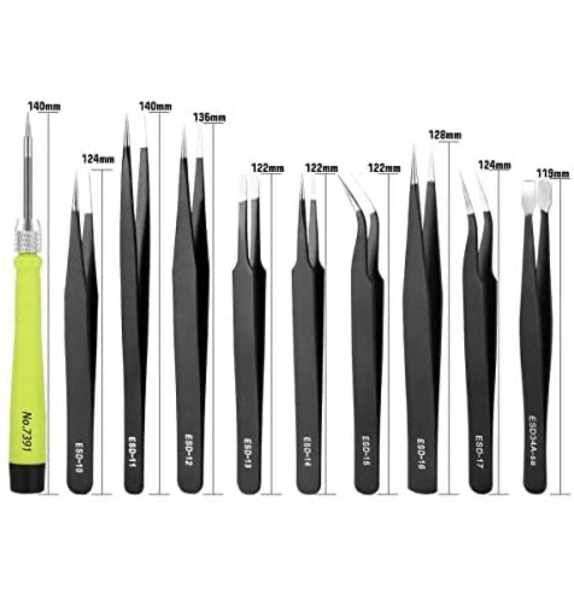 Cura del viso: 10PCS ESD Pinzetten Kit – Nuovo e nell'imballaggio originale da Nuglar venduto da SaleRitter 1
