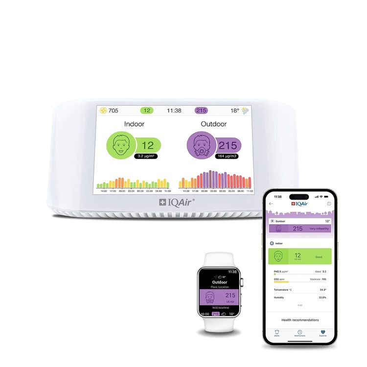 IQAir AirVisual Pro Indoor Sensor Luftqualität Messgerät (Gebraucht) in ...