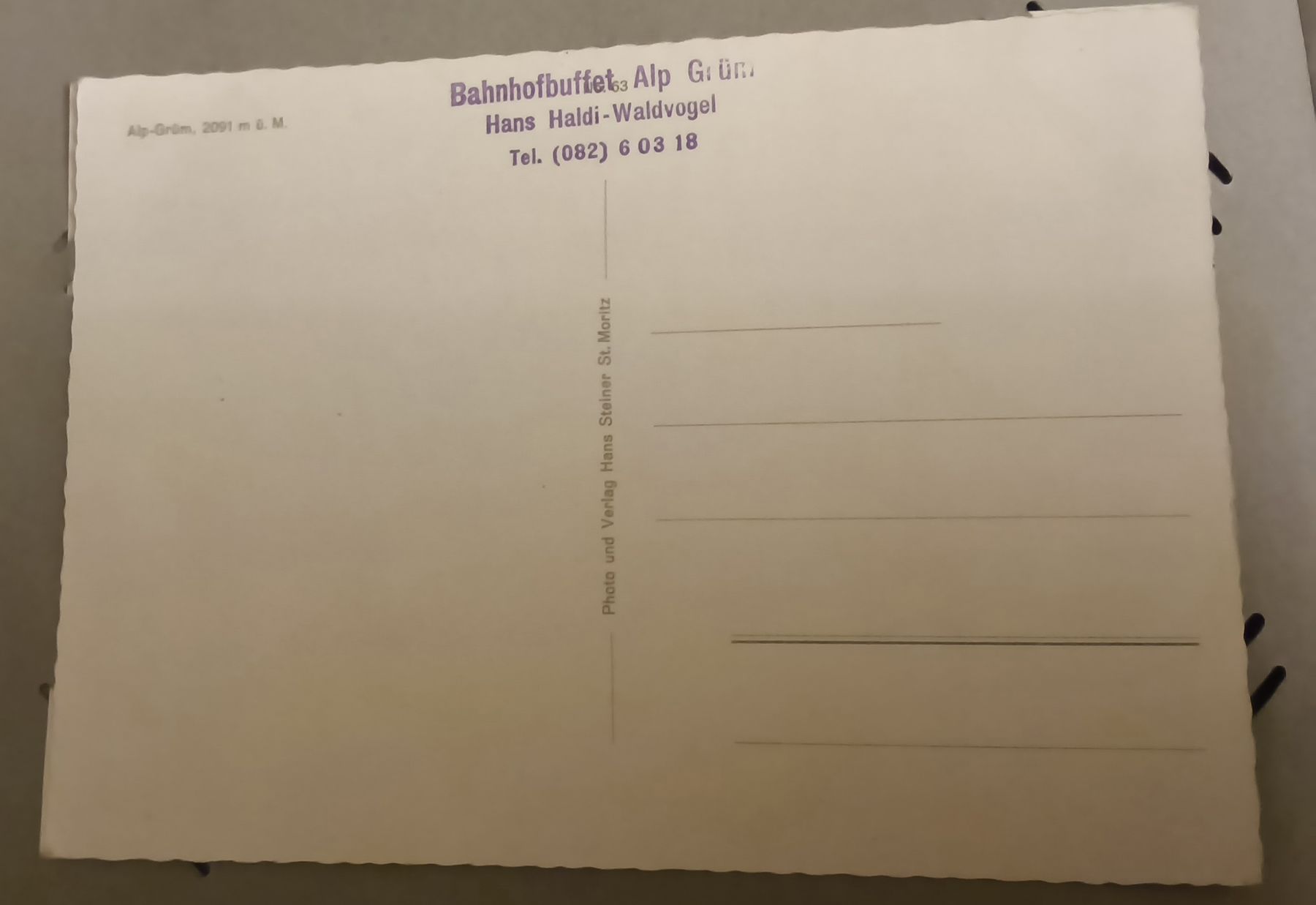 Cartoline postali: 2 Ansichtskarten Alp Grüm  – Usato da Hallau venduto da histoiremerveilleuse 4