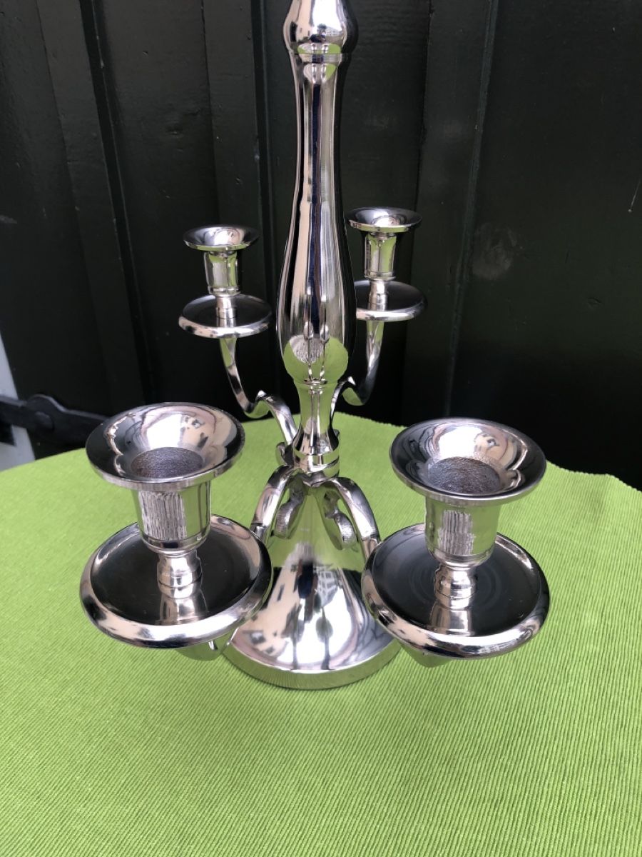 Portacandele: Eleganter Kerzenständer, 4-armig, Silberlook, Top-Zustand – Usato da Zürich venduto da nickee888 1