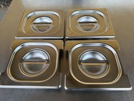 4 Stück Deckel zu GN 1/6 - Blanco - Chromstahl