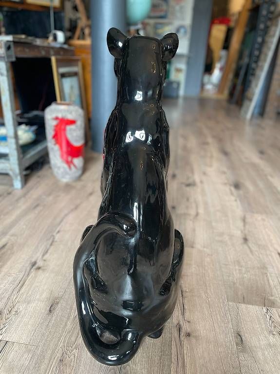 Statuette: Keramikfigur Schwarzer Panther um ca. 1980 – Usato da Nidau venduto da Nintschgu 2