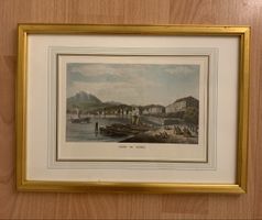 Alte Grafik Luzern mit Rahmen, vintage Wanddekoration