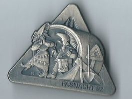 Fasnachtsplakette Basel, "Blaggedde" 1992 (Silber)