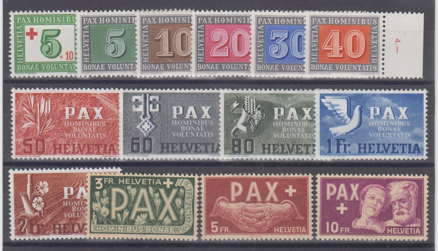 Tous les timbres: Série Pax 262 - 274 neuf** – D'occasion à Boécourt par Denteles66