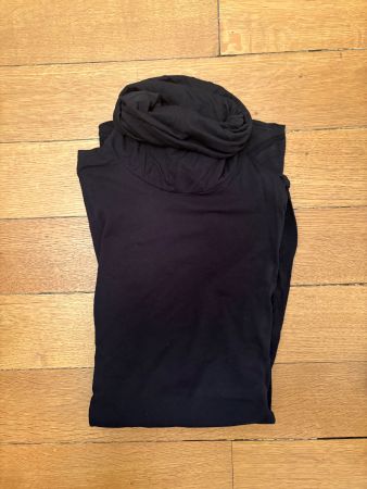 VELVET Shirt (Langarm, Rollkragen) - schwarz