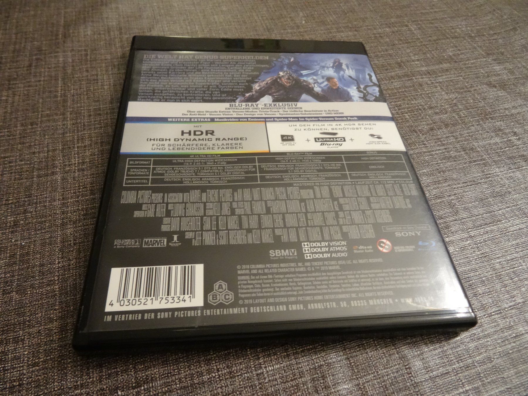 Alle DVDs: Venom 4K UHD + Blu-ray Tom Hardy – Gebraucht aus Olten von Disc-Verkauf 2