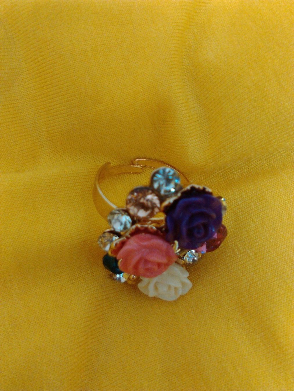 Bagues: ring modeschmuck mit keramik  blumen – Neuf (Voir description) à Basel par bijoutrie_4 1