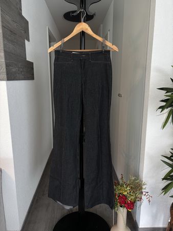 Pantalon évasé gris foncé, taille 34