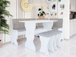 Eckbank + Tisch und 2 Hocker Esstischgruppe Sitzbank