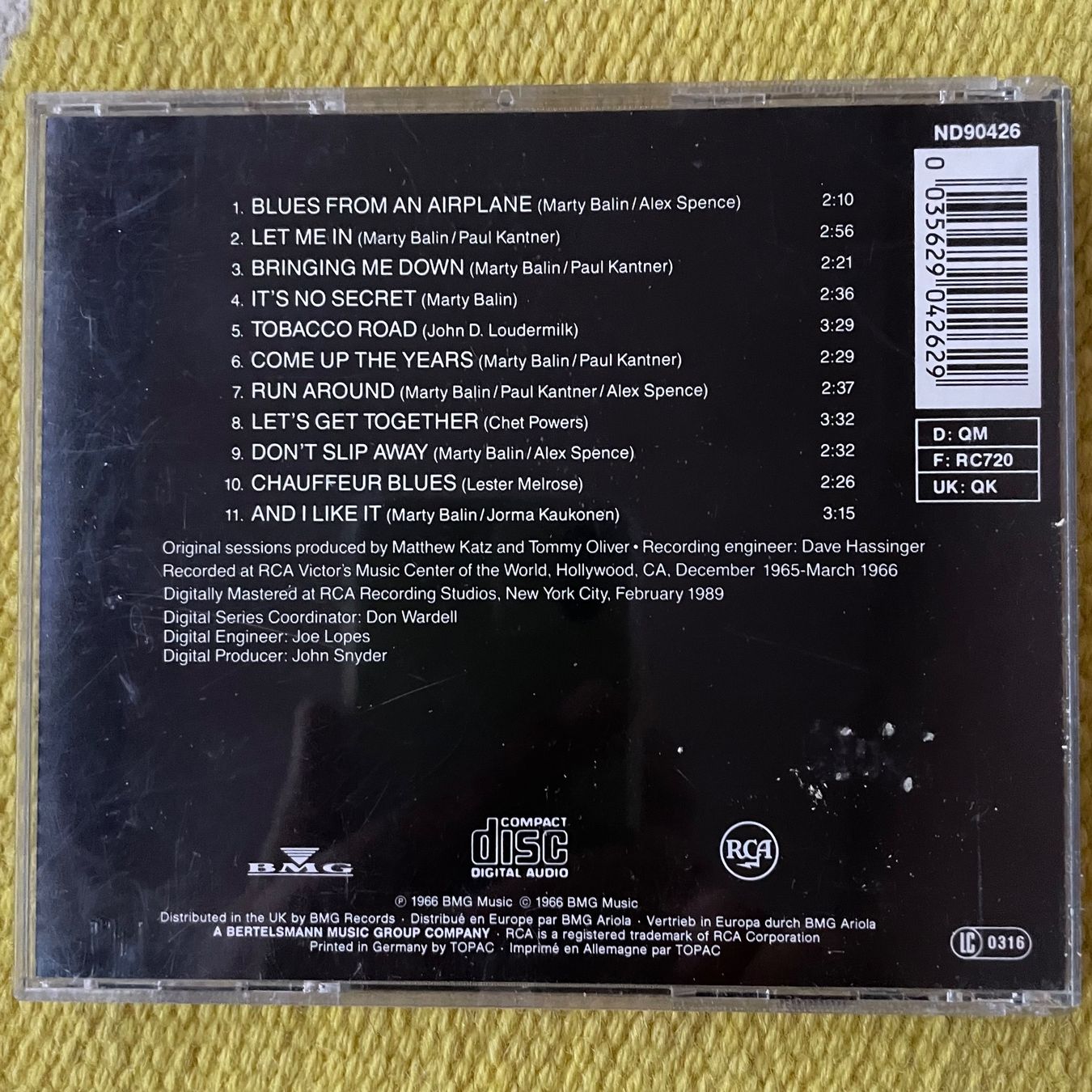 CD: JEFFERSON AIRPLANE-TAKES OFF66 – Usato da Rorschacherberg venduto da CD-Roli 1
