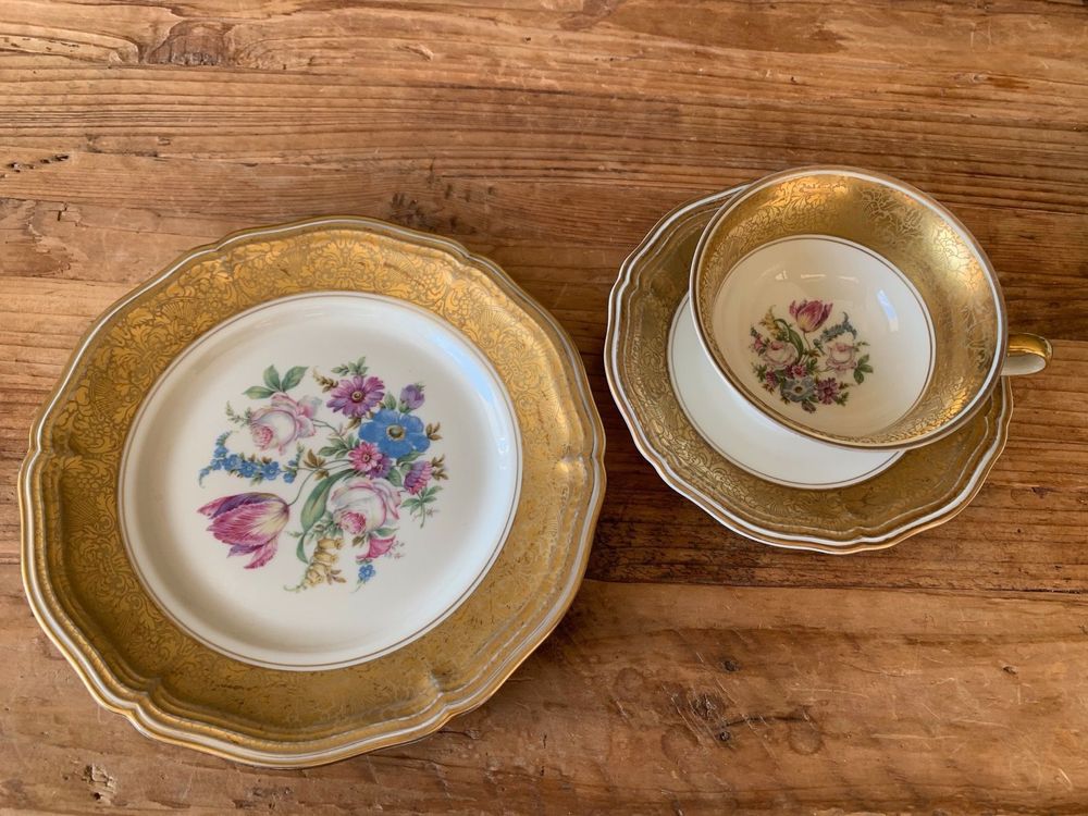 antike-rosenthal-porzellan-sammeltasse-mit-teller-gebraucht-in
