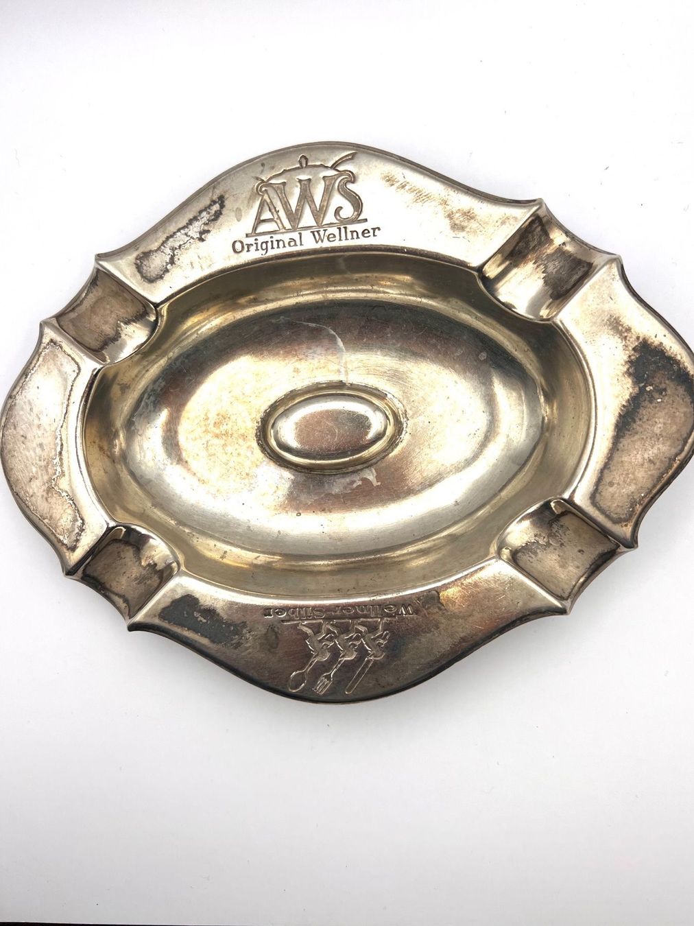 Portacenere: AWS Original Wellner Silber Aschenbecher – Usato da Zürich venduto da nau3000 1