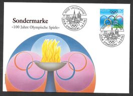 FDC 895 100 Jahre Olympia ET 14.5.1996 schön illustriert