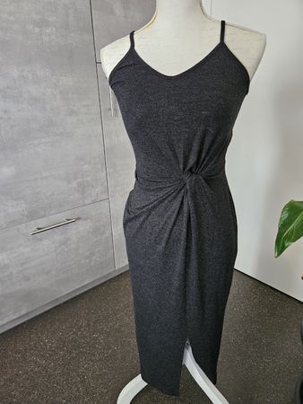Kleid Edited dunkel grau Knotendetail Grösse 34