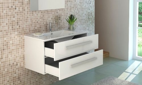 Mobili per bagno: BadsetWaschbecken Waschtisch LOCARNO wei – Nuovo e nell'imballaggio originale da Herbertingen venduto da jet-line-e-trade 1