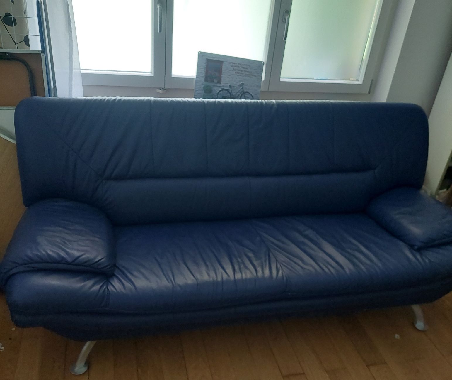 Divani: Sofa Kunstleder blau  – Usato da Belp venduto da masterdriftking