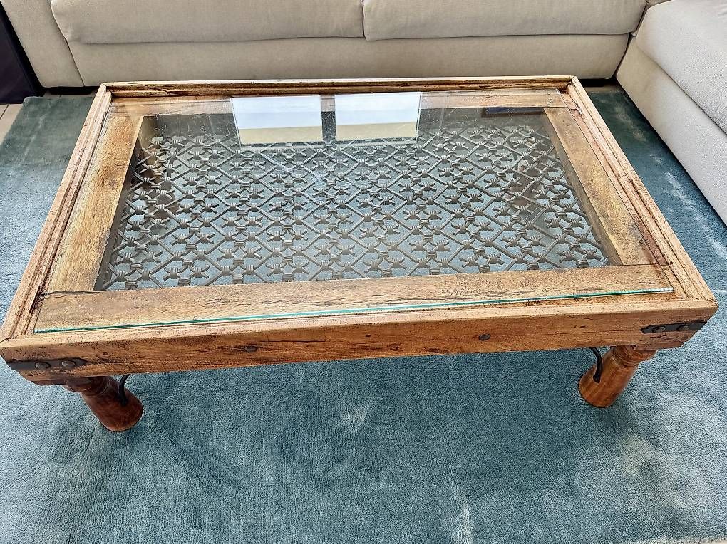 Tavoli: Vends table basse bois exotique et fer forgé – Usato da Lavigny venduto da fdo01 1