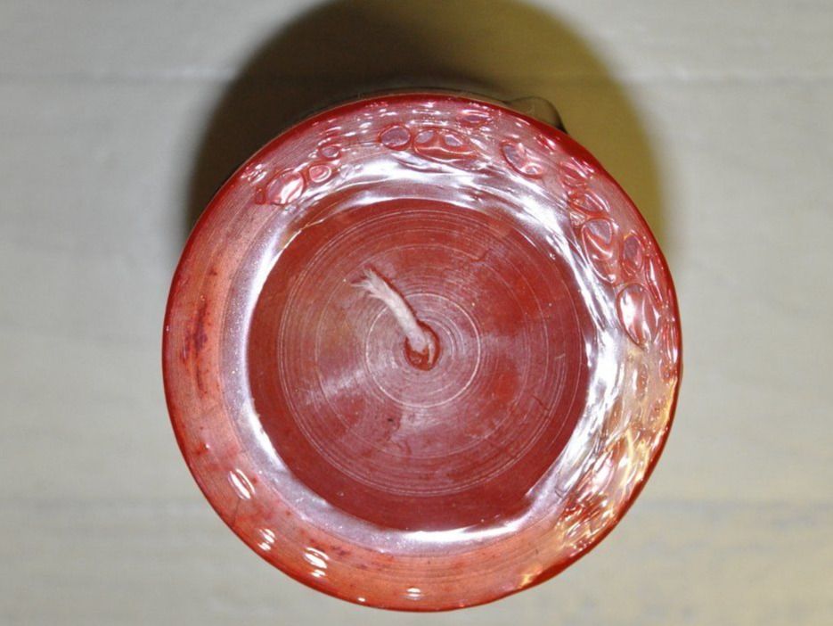 Candele: 1 rote Kerze Sline durchgefärbt Geschenk – Nuovo e nell'imballaggio originale da Oberrüti venduto da ELALL 1