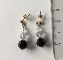 Boucles oreilles Ag & Swa. noir/gris Ro / Ohrstecker Silber