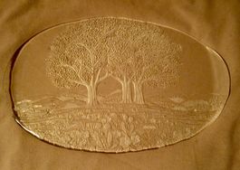 Teller/Schale aus mattiertem Glas mit Naturmotiv Sommerland