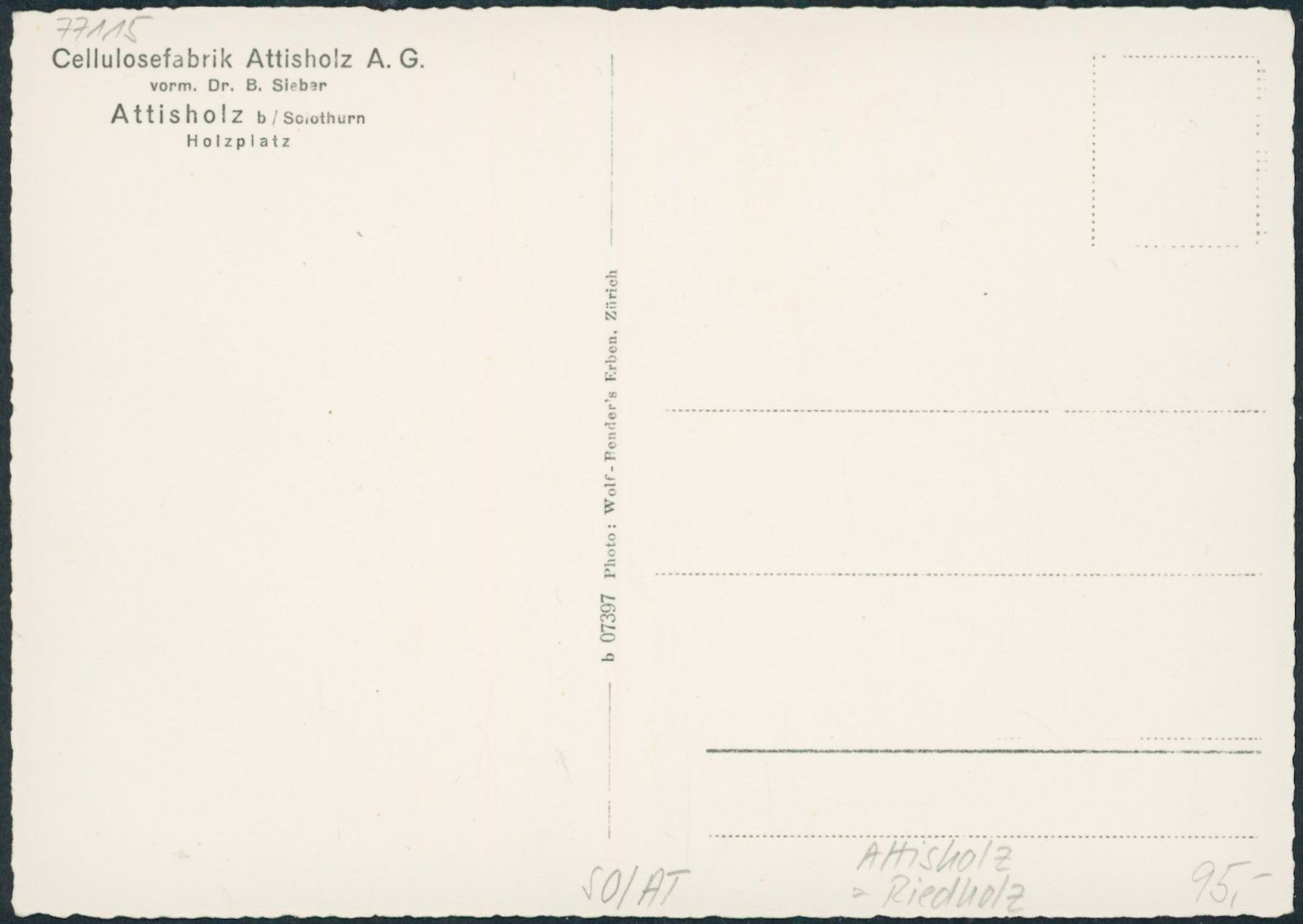 Cartoline postali: SO Attisholz - Riedholz – Nuovo (secondo la descrizione) da Schindellegi venduto da leecollect 1