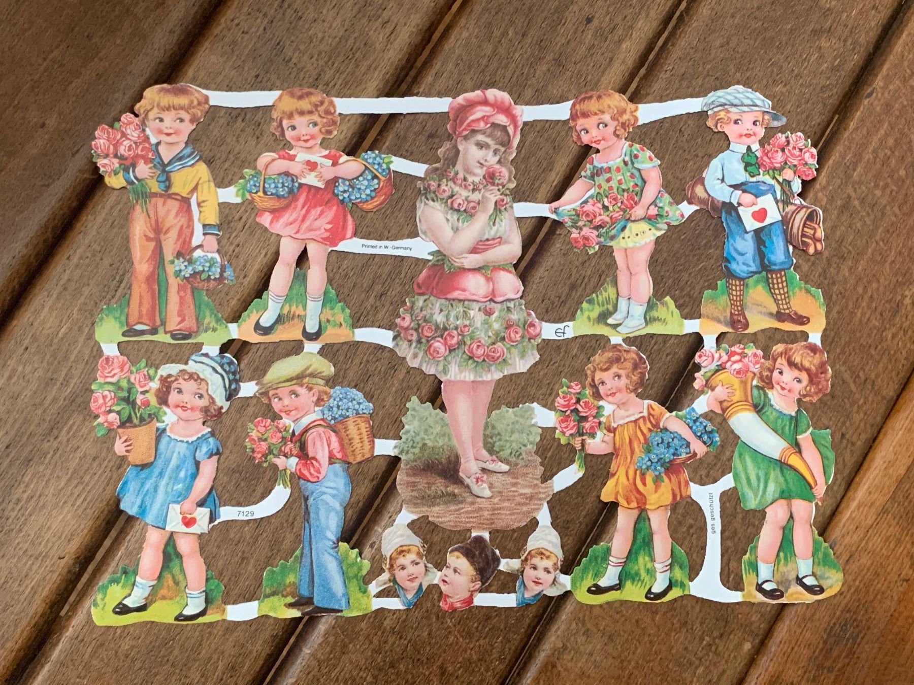 Sammelbilder & Trading cards: Sammelbildchen Kinder Blumen auf Bogen Vintage – Neu (gemäss Beschreibung) aus St. Gallen von Miousch
