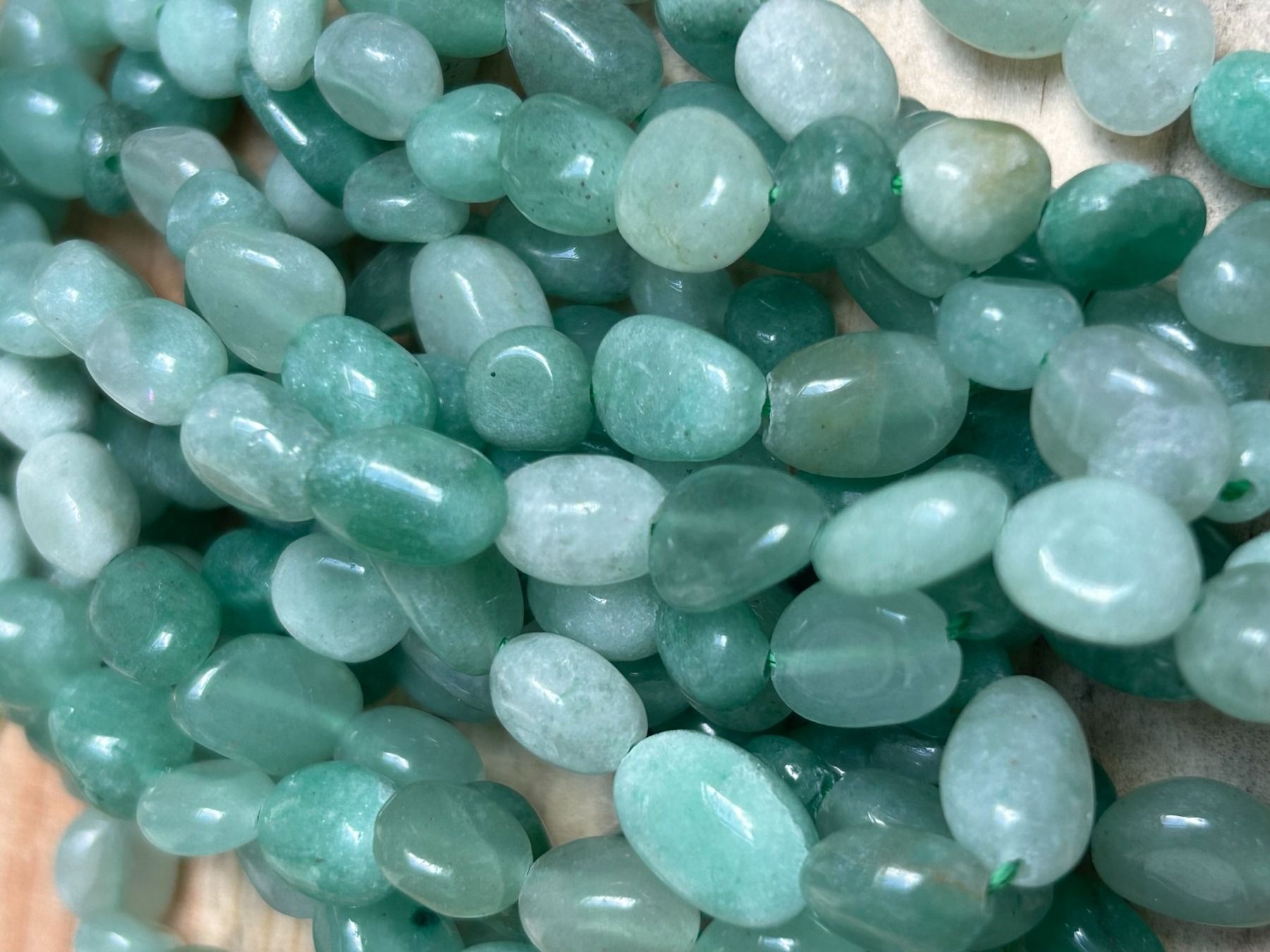 Pietre preziose: Strang echte Aventurin Nuggets / stone 6-8 mm – Nuovo e nell'imballaggio originale da Niederrohrdorf venduto da Ytobi 2