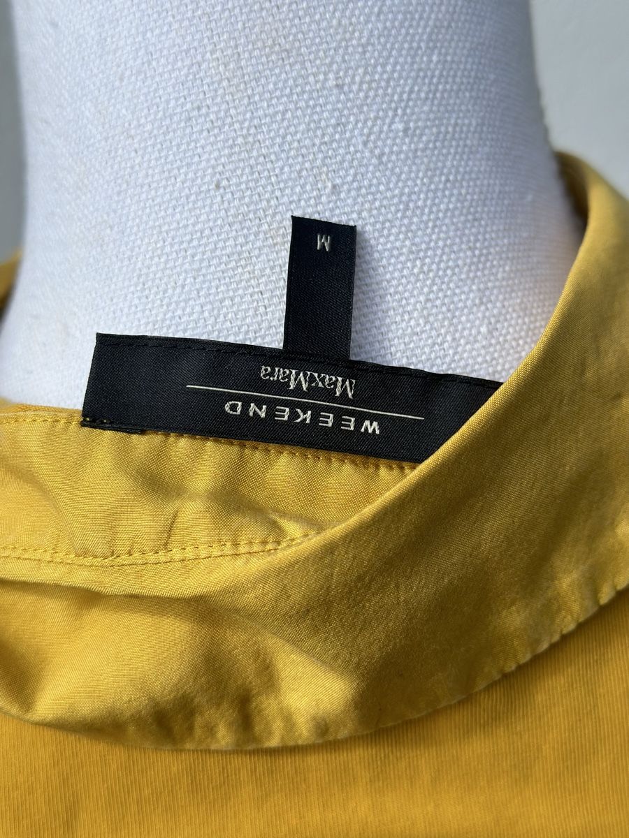 Max Mara Top: Mustard Yellow Blouse Ruffles MaxMara Gr. M – Usato da Zufikon venduto da Modestil365 6