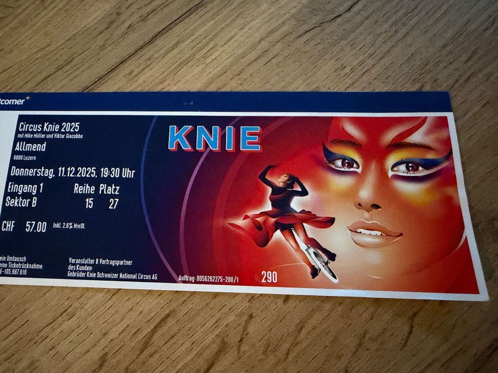 Ticket Zirkus Knie in Luzern | 11.12.2025 (Neu (gemäss Beschreibung ...